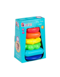 J765,Jucarie bebelusi de contruit - piramida, cu suport si forme colorate - Bam Bam 453673, 18+ luni