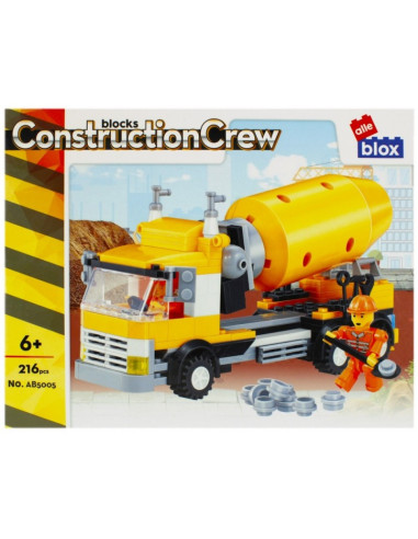 J1238,Set de constructie Alleblox Construction Crew - betoniera - AB5005 / 478242, 216 piese, 6+