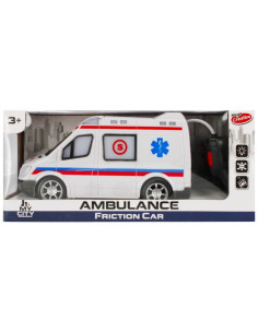 J1109,Ambulanta cu telecomanda MegaCreative 459668, 28cm, necesita baterii 6xAA, plastic, multicolor, 3+ ani