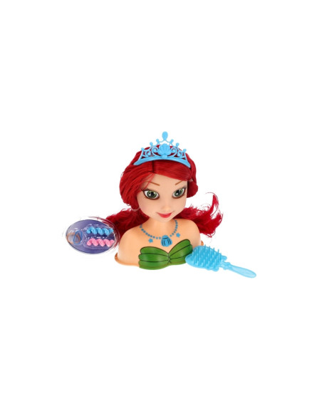 J1001,Set fashion - cap de papusa de coafat - accesorii incluse, par roscat, MegaCreative 419473, 3+ ani