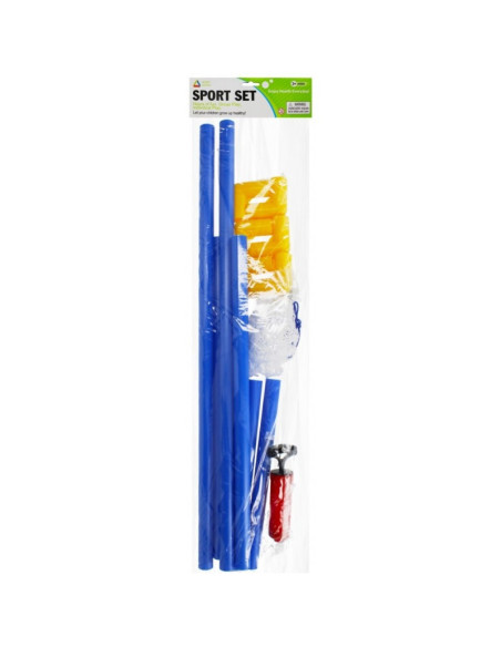 J485,Set Fotbal, include 1x poarta de 65cm, plasa, pompa, minge, albastru, 3+ ani, MegaCreative, 380042