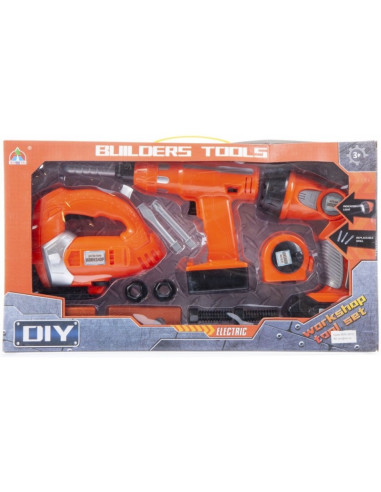 J874,Set de scule - unelte de constructii - electrice, baterii 6xAA, MegaCreative 459998, 3+ ani