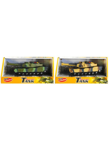 J984,Tanc militar cu sunete si lumini MegaCreative 462671, 18cm, 3 baterii AG13 incluse, plastic, diverse culori, 3+ ani
