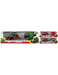 J1021,Tractor agricol cu remorca MegaCreative 405333, 30cm, diverse modele, plastic, 3+ ani