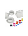 J1403,Set de ceai - pentru pictat - ceramica, 15 piese, acurele si pensula incluse, MegaCreative 501294, 3+ ani
