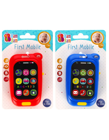 J1577,Jucarie bebelusi cu sunete si lumini - primul meu telefon, diverse culori - Bam Bam 515073, 12+ luni