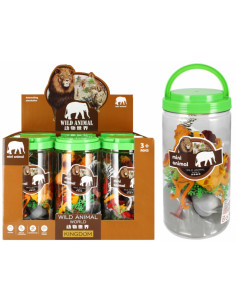 J1639,Jucarie figurine animale salbatice savana MegaCreative animal World, 524630, borcan