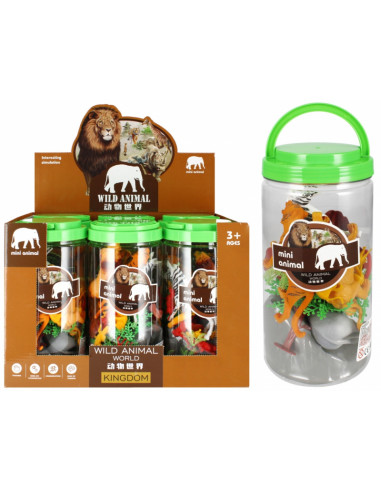 J1639,Jucarie figurine animale salbatice savana MegaCreative animal World, 524630, borcan