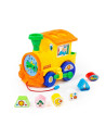 J261,Sortator de forme Locomotiva Polesie Cavallino 6189, 22cm, 6 forme, plastic, multicolor, 3+ ani