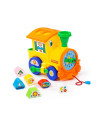 J261,Sortator de forme Locomotiva Polesie Cavallino 6189, 22cm, 6 forme, plastic, multicolor, 3+ ani