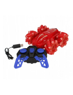 J1601,Masina cu telecomanda MegaCreative Climber 360 499007, 15cm, cu sunet si lumini, necesita baterii 2xAA, plastic, rosu, 6+ 