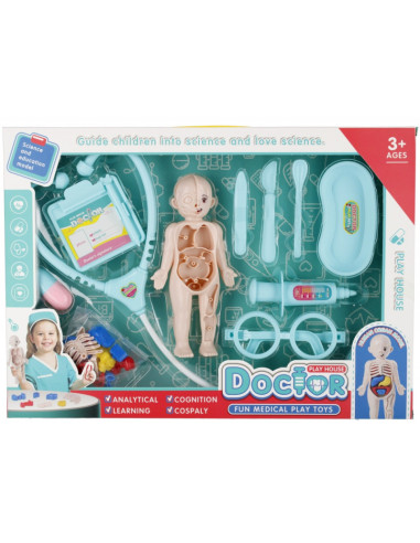 J1627,Jucarie set trusa medicala (stetoscop, schelet uman + accesorii) MegaCreative, 524066 10x19x5cm, pvc