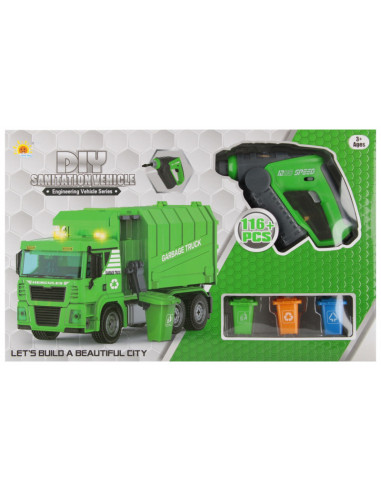 J1729,Jucarie set camion gunoi + accesorii, 45x28x10cm, MegaCreative, 543858