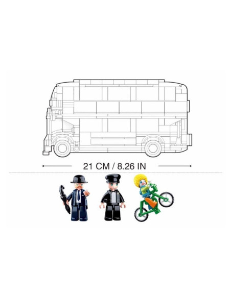 J1830,Joc de constructie Autobuz Londonez, pvc, Sluban M38-B0708, 382 piese, 42.5x33x6.7cm