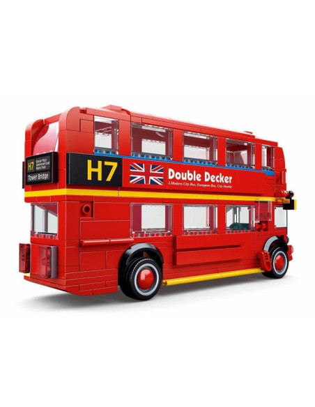 J1830,Joc de constructie Autobuz Londonez, pvc, Sluban M38-B0708, 382 piese, 42.5x33x6.7cm