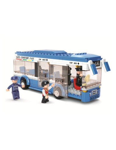 J1832,Joc de constructie Autobuz, pvc, Sluban M38-B0330, 238 piese, 28.5x23.7x5.4cm