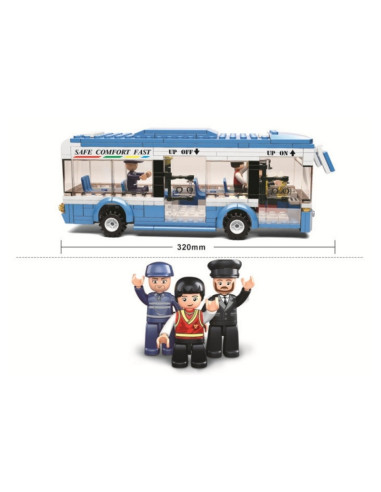 J1832,Joc de constructie Autobuz, pvc, Sluban M38-B0330, 238 piese, 28.5x23.7x5.4cm