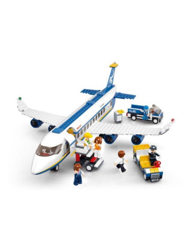J1835,Joc de constructie Avion, pvc, Sluban M38-B0366, 463 piese, 42.5x33x6.7cm