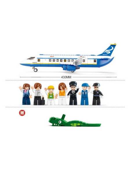 J1835,Joc de constructie Avion, pvc, Sluban M38-B0366, 463 piese, 42.5x33x6.7cm