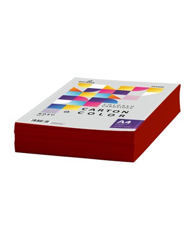Carton color A4 Ecada, 160g/mp, 250 coli, Rosu