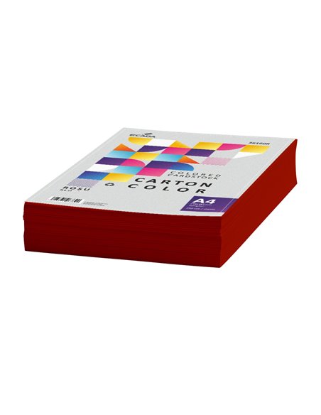 Carton color A4 Ecada, 160g/mp, 250 coli, Rosu
