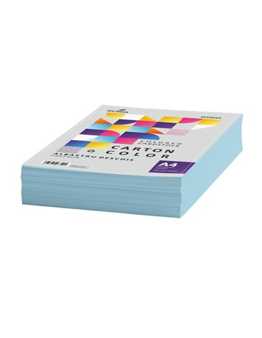 Carton color A4 Ecada, 160g/mp, 250 coli, Albastru deschis