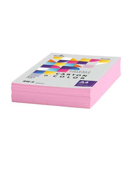 Carton color A4 Ecada, 160g/mp, 250 coli, Roz