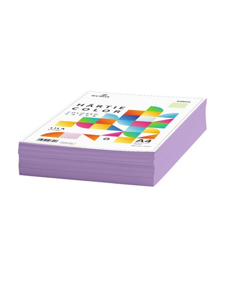 Hartie colorata A4 Ecada, 75g/mp, 500 coli, Lila