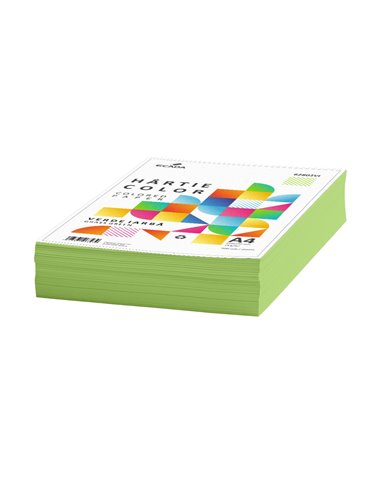 Hartie colorata A4 Ecada, 75g/mp, 500 coli, Verde iarba