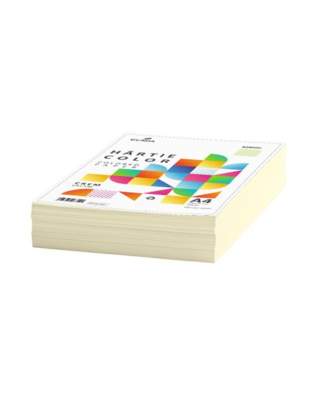 Hartie colorata A4 Ecada, 75g/mp, 500 coli, Crem