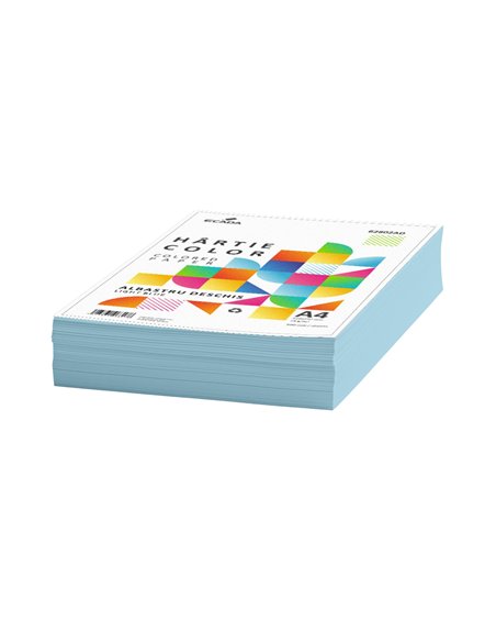 Hartie colorata A4 Ecada, 75g/mp, 500 coli, Albastru deschis
