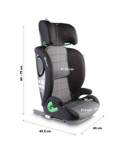 BB-BGO-3852,BabyGo - Scaun auto SafeChild2 Grey, 100-150 cm, certificat R129