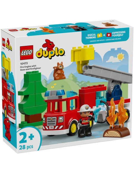 LEGO-10473,Lego Duplo Camion De Pompieri Cu Furtun Si Pompier 10473
