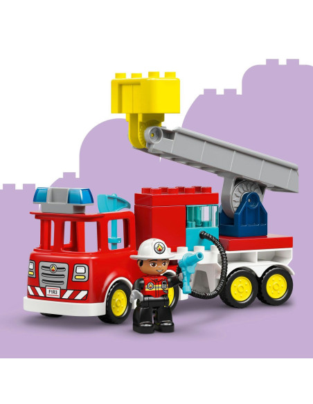 LEGO-10473,Lego Duplo Camion De Pompieri Cu Furtun Si Pompier 10473