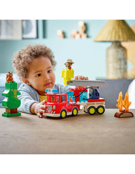 LEGO-10473,Lego Duplo Camion De Pompieri Cu Furtun Si Pompier 10473