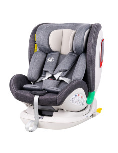 906Platinum_Grey,Scaun auto Platinum Deluxe i-Size Buf Boof cu isofix rotativ 360 grade Top Tether SIPS 40-150 cm 0-36 kg Grey