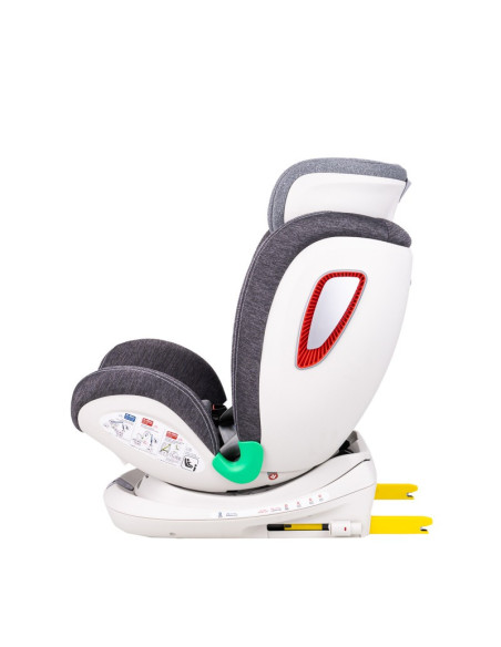 906Platinum_Grey,Scaun auto Platinum Deluxe i-Size Buf Boof cu isofix rotativ 360 grade Top Tether SIPS 40-150 cm 0-36 kg Grey