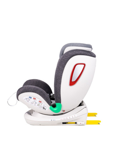906Platinum_Grey,Scaun auto Platinum Deluxe i-Size Buf Boof cu isofix rotativ 360 grade Top Tether SIPS 40-150 cm 0-36 kg Grey