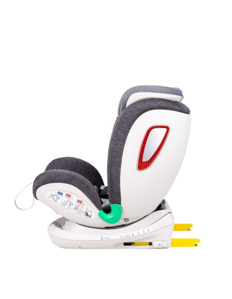 906Platinum_Grey,Scaun auto Platinum Deluxe i-Size Buf Boof cu isofix rotativ 360 grade Top Tether SIPS 40-150 cm 0-36 kg Grey