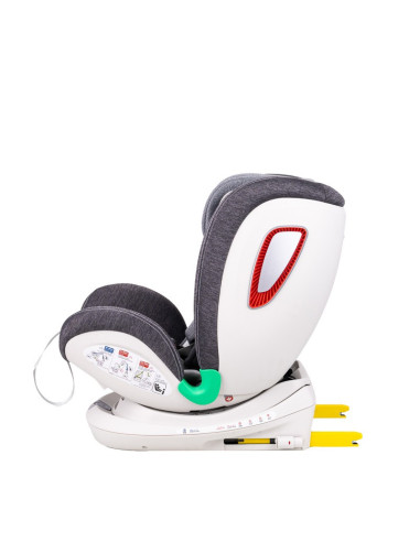 906Platinum_Grey,Scaun auto Platinum Deluxe i-Size Buf Boof cu isofix rotativ 360 grade Top Tether SIPS 40-150 cm 0-36 kg Grey