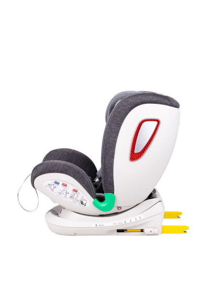 906Platinum_Grey,Scaun auto Platinum Deluxe i-Size Buf Boof cu isofix rotativ 360 grade Top Tether SIPS 40-150 cm 0-36 kg Grey