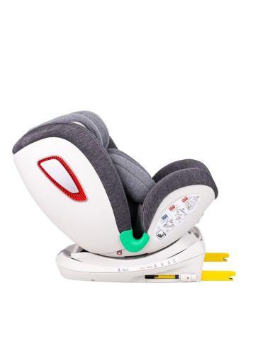 906Platinum_Grey,Scaun auto Platinum Deluxe i-Size Buf Boof cu isofix rotativ 360 grade Top Tether SIPS 40-150 cm 0-36 kg Grey