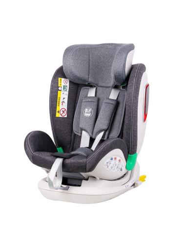 906Platinum_Grey,Scaun auto Platinum Deluxe i-Size Buf Boof cu isofix rotativ 360 grade Top Tether SIPS 40-150 cm 0-36 kg Grey