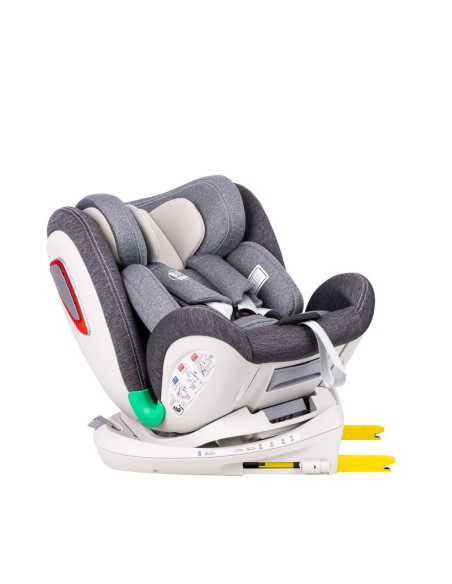 906Platinum_Grey,Scaun auto Platinum Deluxe i-Size Buf Boof cu isofix rotativ 360 grade Top Tether SIPS 40-150 cm 0-36 kg Grey