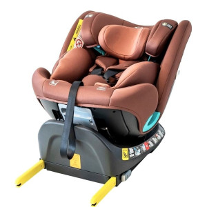 Saphir_Coffee,Scaun Auto Saphir DELUXE BUF BOOF iSIZE Coffee cu Isofix pozitie somn 165 grade rotativ 360 grade 40-150 cm