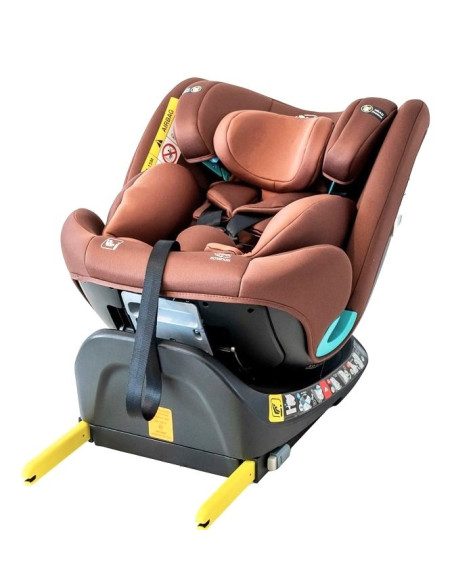 Saphir_Coffee,Scaun Auto Saphir DELUXE BUF BOOF iSIZE Coffee cu Isofix pozitie somn 165 grade rotativ 360 grade 40-150 cm