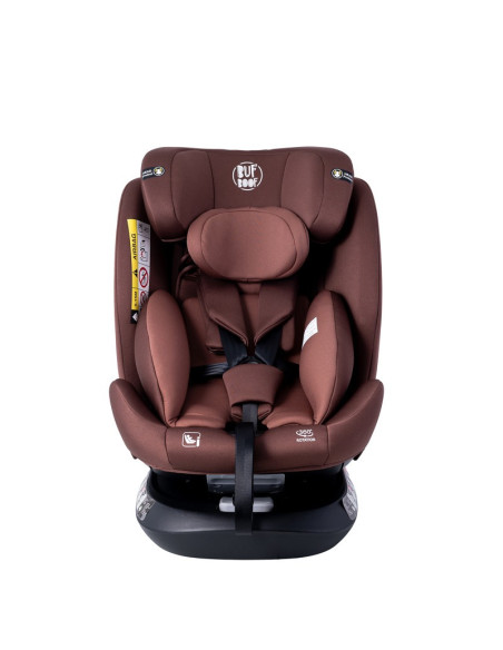 Saphir_Coffee,Scaun Auto Saphir DELUXE BUF BOOF iSIZE Coffee cu Isofix pozitie somn 165 grade rotativ 360 grade 40-150 cm