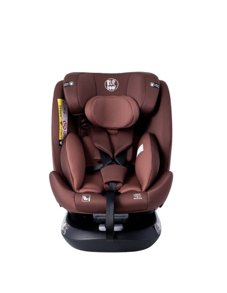 Saphir_Coffee,Scaun Auto Saphir DELUXE BUF BOOF iSIZE Coffee cu Isofix pozitie somn 165 grade rotativ 360 grade 40-150 cm