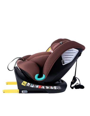 Saphir_Coffee,Scaun Auto Saphir DELUXE BUF BOOF iSIZE Coffee cu Isofix pozitie somn 165 grade rotativ 360 grade 40-150 cm