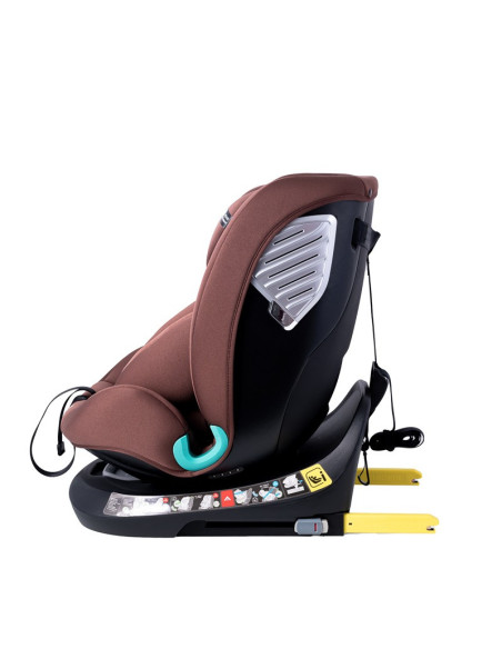 Saphir_Coffee,Scaun Auto Saphir DELUXE BUF BOOF iSIZE Coffee cu Isofix pozitie somn 165 grade rotativ 360 grade 40-150 cm